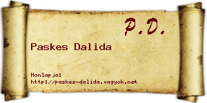 Paskes Dalida névjegykártya